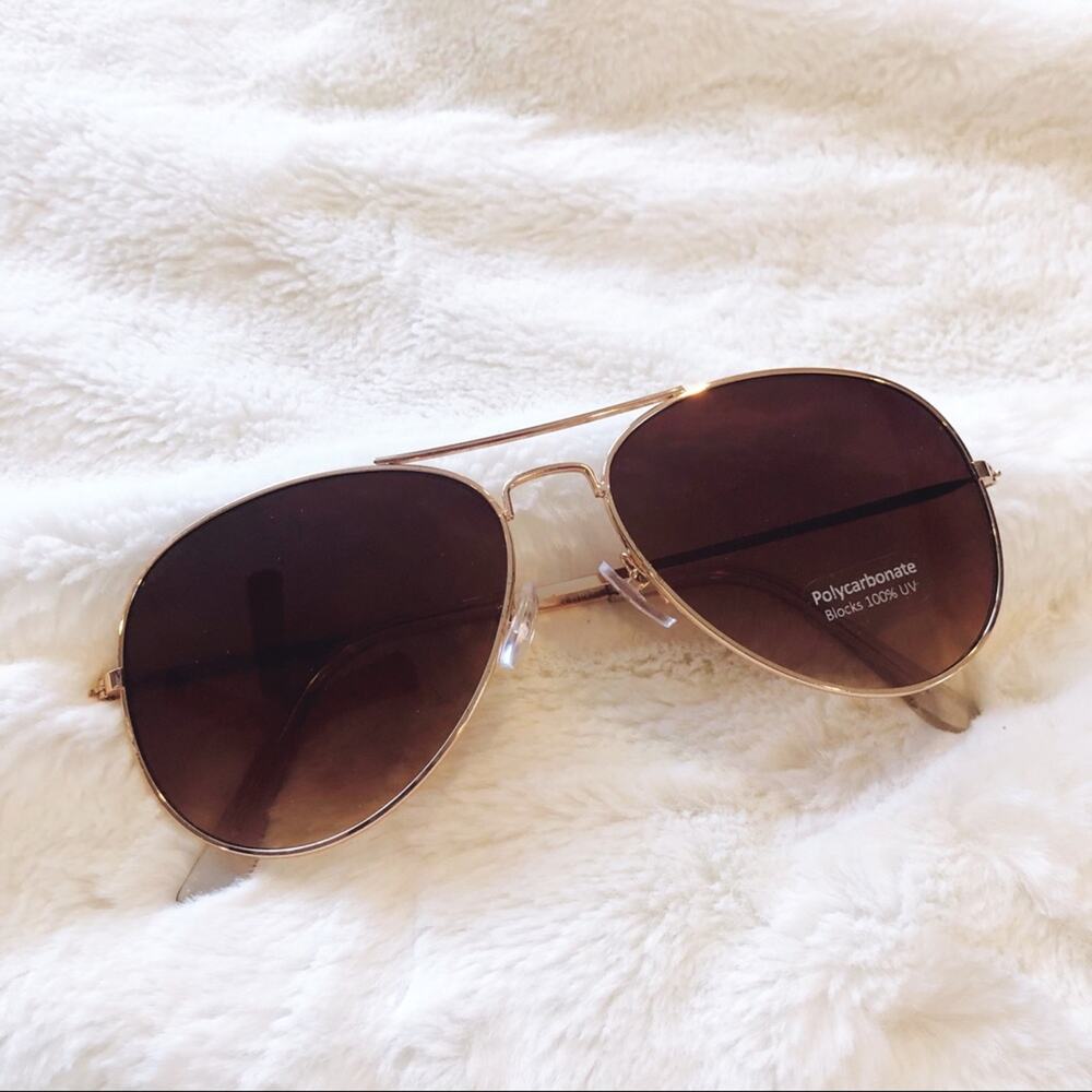Georgia Dark Brown Aviator Sunglasses